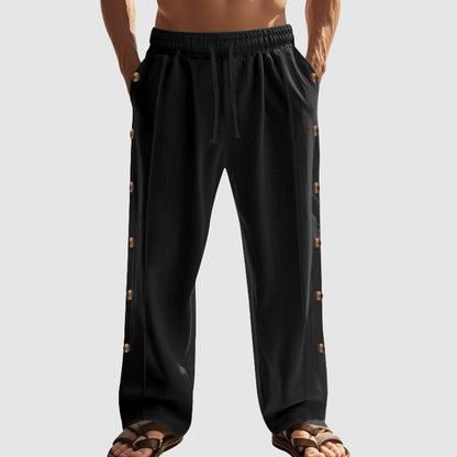 Jason - Men's Linen Button Detail Lounge Pants