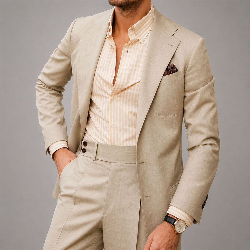 Jeffrey - Men's Tailored Two-Piece Linen Suit Set