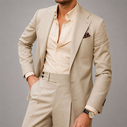 Jeffrey - Men's Tailored Two-Piece Linen Suit Set