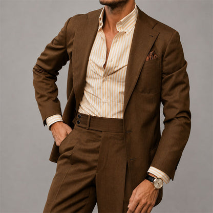 Jeffrey - Men's Tailored Two-Piece Linen Suit Set