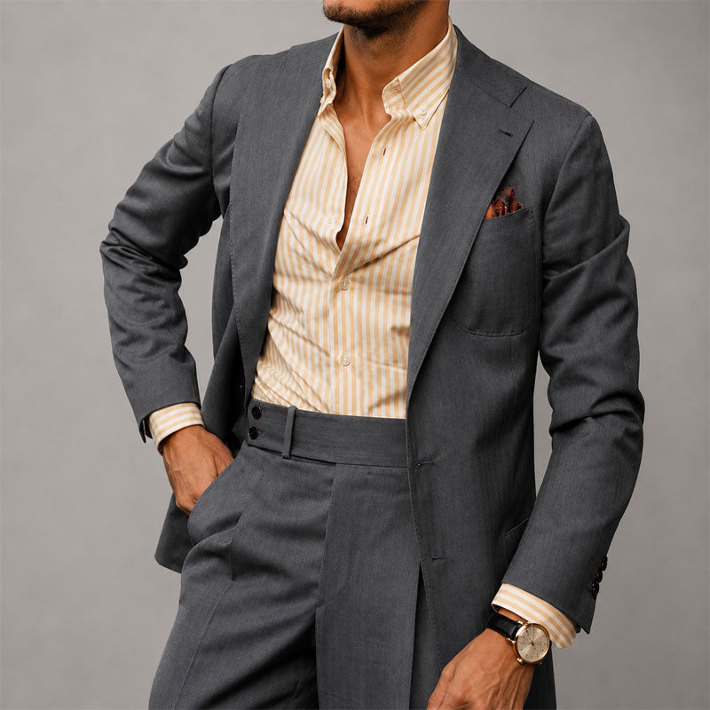 Jeffrey - Men's Tailored Two-Piece Linen Suit Set