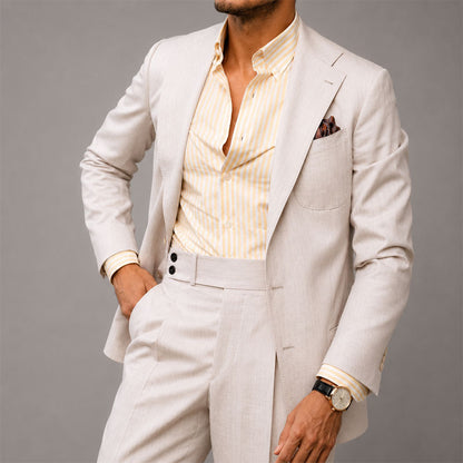 Jeffrey - Men's Tailored Two-Piece Linen Suit Set