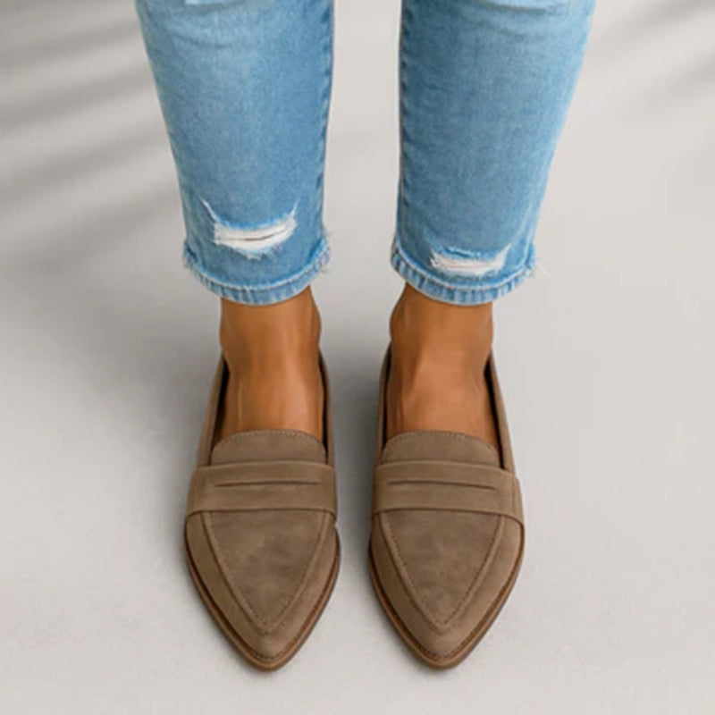 Julia - Women's Suede Pointed-Toe Flats