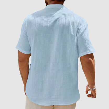 Kai - Men's Linen Short Sleeve Henley Shirt