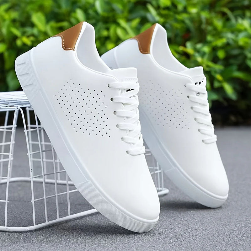Kendrick - Men's Perforated Minimal Lace-Up Sneakers