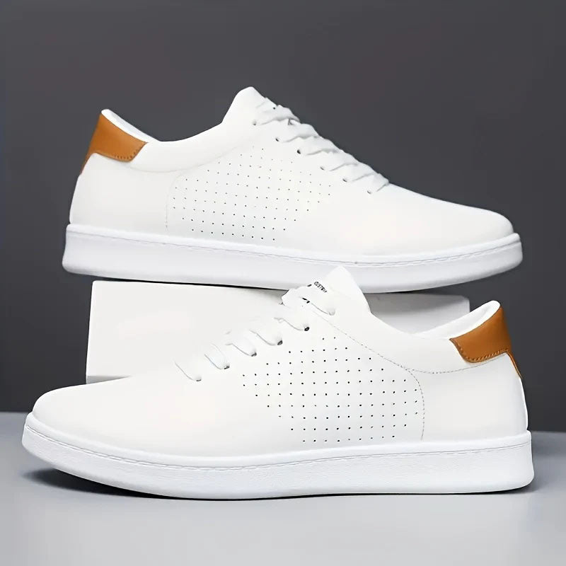 Kendrick - Men's Perforated Minimal Lace-Up Sneakers
