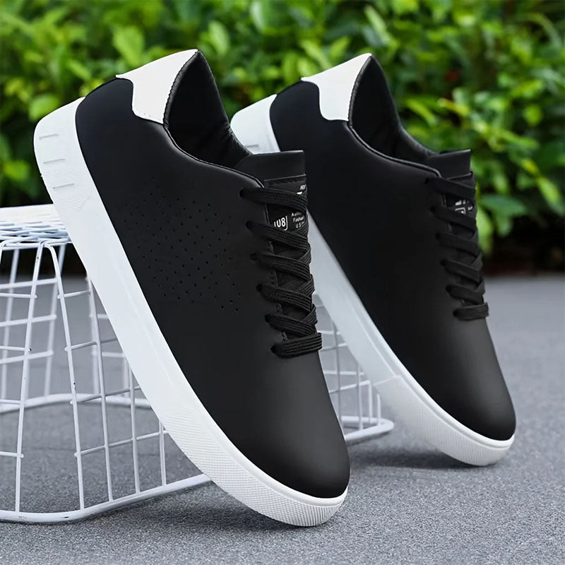 Kendrick - Men's Perforated Minimal Lace-Up Sneakers