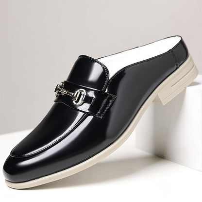 Logan - Men's Patent Backless Loafers