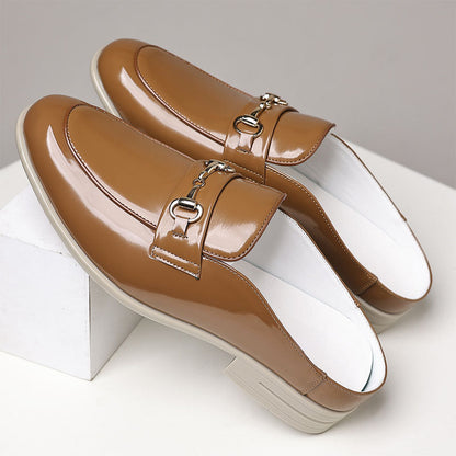 Logan - Men's Patent Backless Loafers