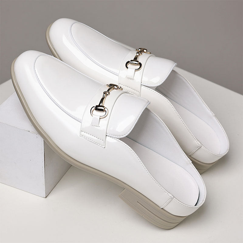 Logan - Men's Patent Backless Loafers
