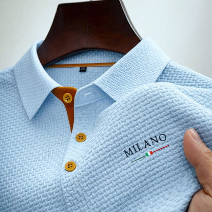 Lorenzo Vitali Textured Polo Shirt with Button Placket