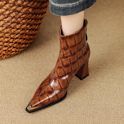 Marcella Croc Genuine Leather Boots