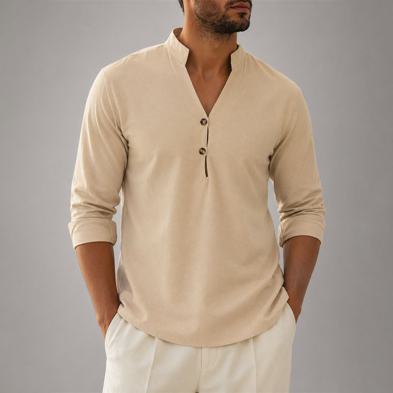 Marcus - Men's Mandarin Collar Button Shirt