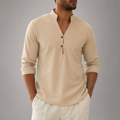 Marcus - Men's Mandarin Collar Button Shirt