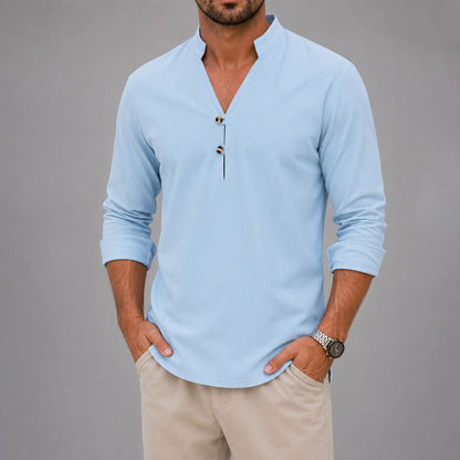 Marcus - Men's Mandarin Collar Button Shirt