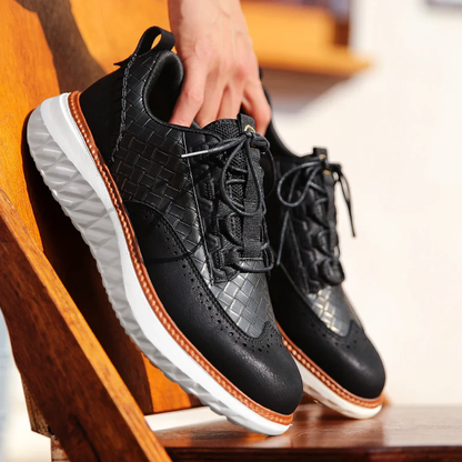 Men’s Casual Leather Oxford-Style Sneakers