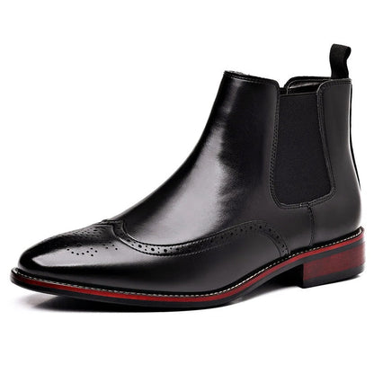 Men’s Chelsea Ankle Boots with Brogue Detailing