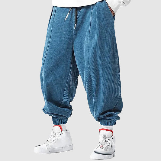 Men’s Corduroy Jogger Pants with Elastic Cuffs