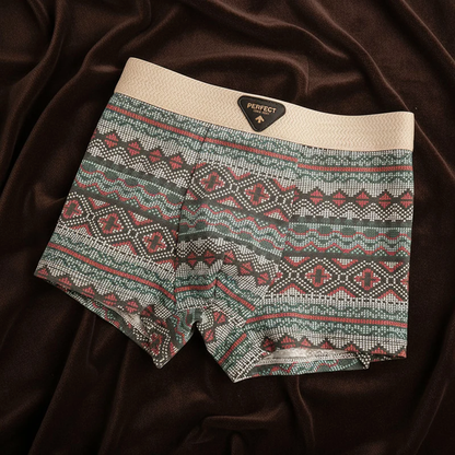 Men’s Cotton Boxer Briefs with Geometric Pattern Design