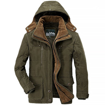 Men’s Fleece Padded Winter Jacket with Deep Pockets