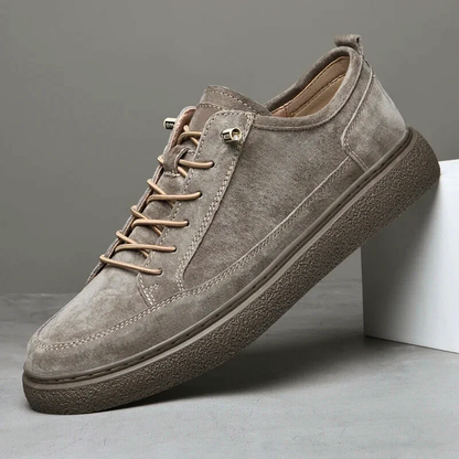 Men’s Genuine Suede Low-Top Flat Sneakers