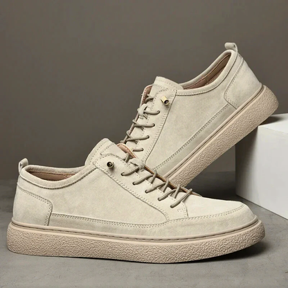 Men’s Genuine Suede Low-Top Flat Sneakers