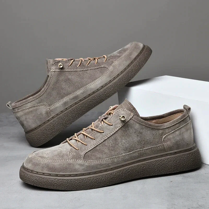 Men’s Genuine Suede Low-Top Flat Sneakers