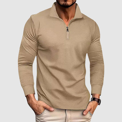 Men’s Long-Sleeve Zip-Collar Top