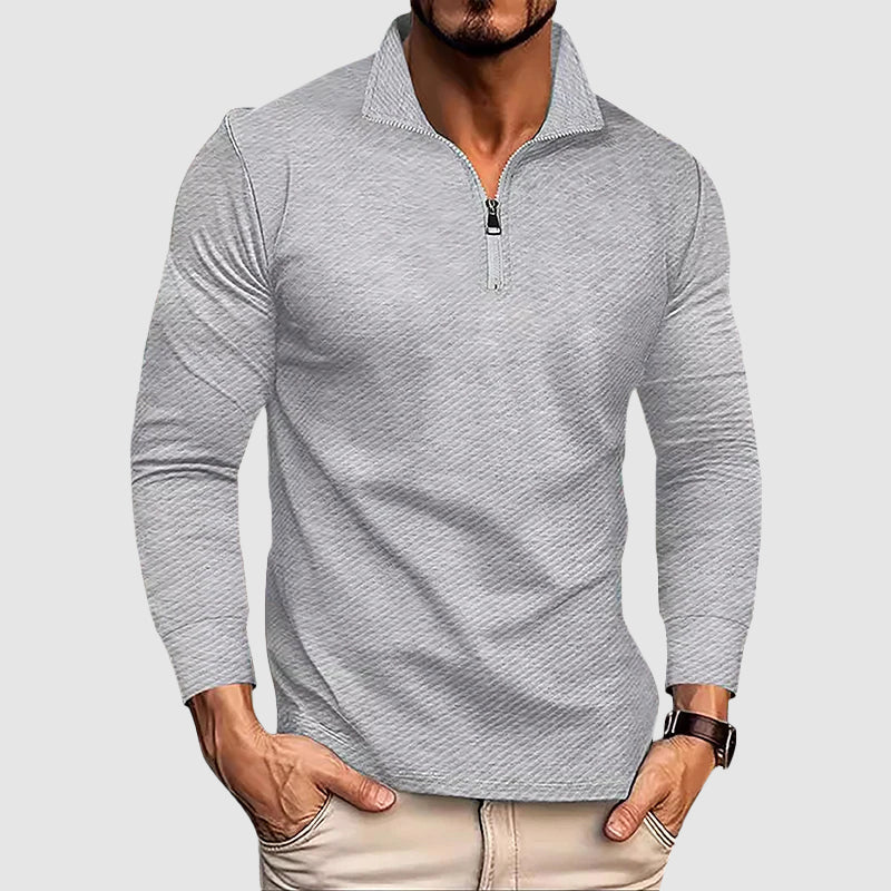 Men’s Long-Sleeve Zip-Collar Top