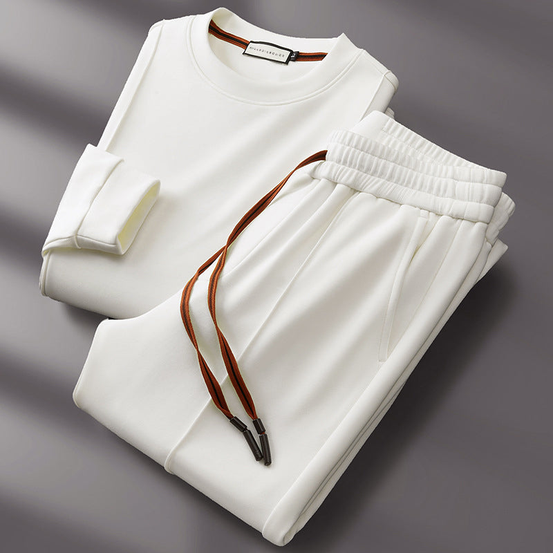 Men’s Modal-Blend Tracksuit Set with Long-Sleeve Top and Tapered Pants