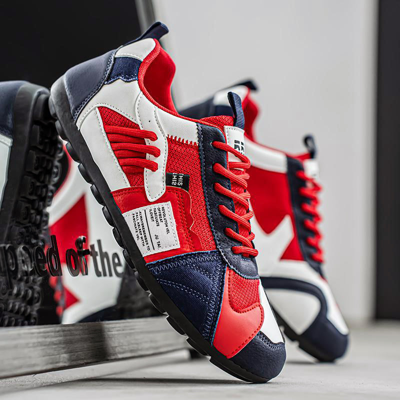 Men’s Multi-Tone Sneakers with Layered Stitch Design