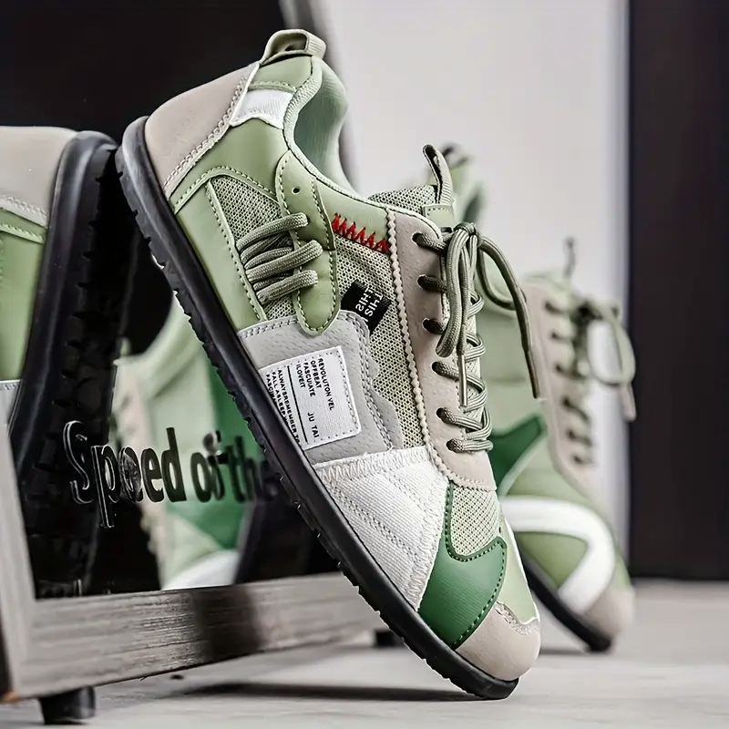 Men’s Multi-Tone Sneakers with Layered Stitch Design