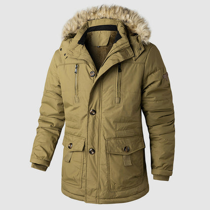 Men’s Outdoor Parka with Removable Hood and Inner Fleece Lining