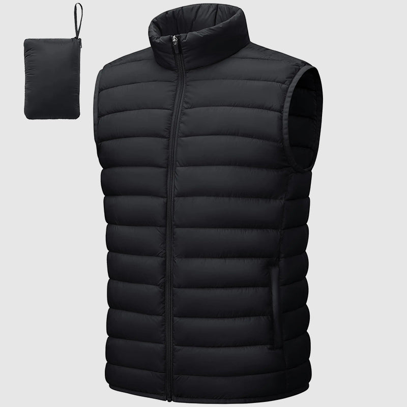 Men’s Puffer Waterproof Vest with Packable Design