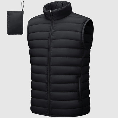 Men’s Puffer Waterproof Vest with Packable Design