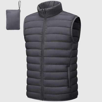 Men’s Puffer Waterproof Vest with Packable Design