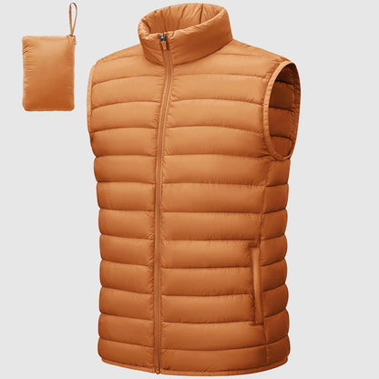 Men’s Puffer Waterproof Vest with Packable Design