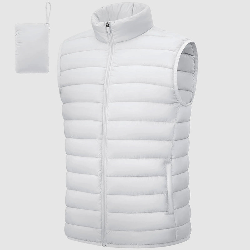 Men’s Puffer Waterproof Vest with Packable Design