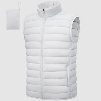 Men’s Puffer Waterproof Vest with Packable Design