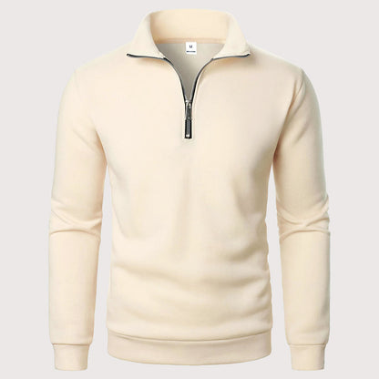 Men’s Quarter-Zip Sweatshirt with Stand Collar