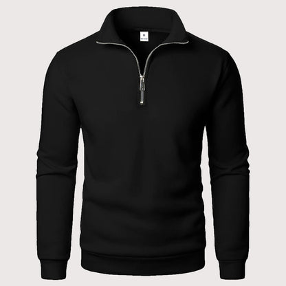 Men’s Quarter-Zip Sweatshirt with Stand Collar