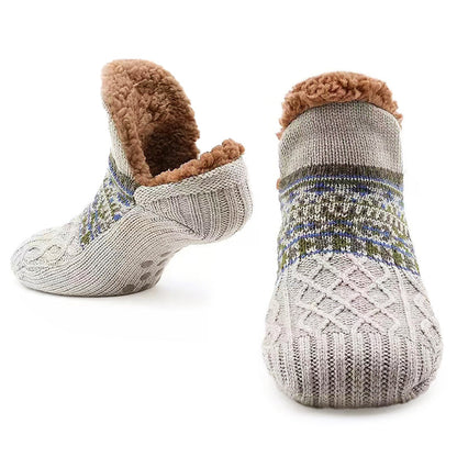 Men’s Winter Knit Slipper Socks with Lined Interior