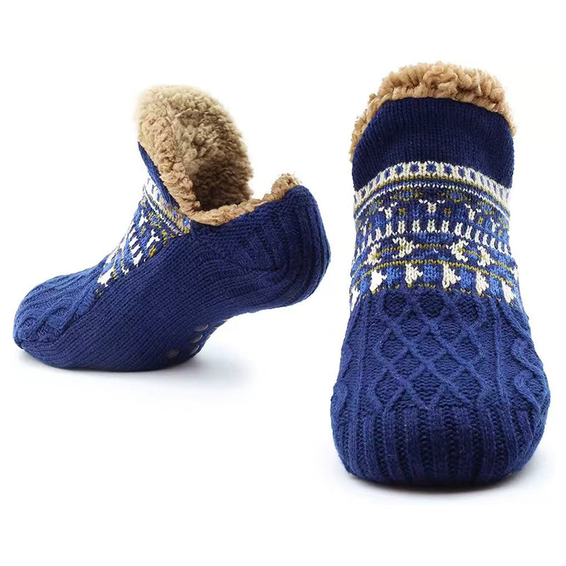 Men’s Winter Knit Slipper Socks with Lined Interior
