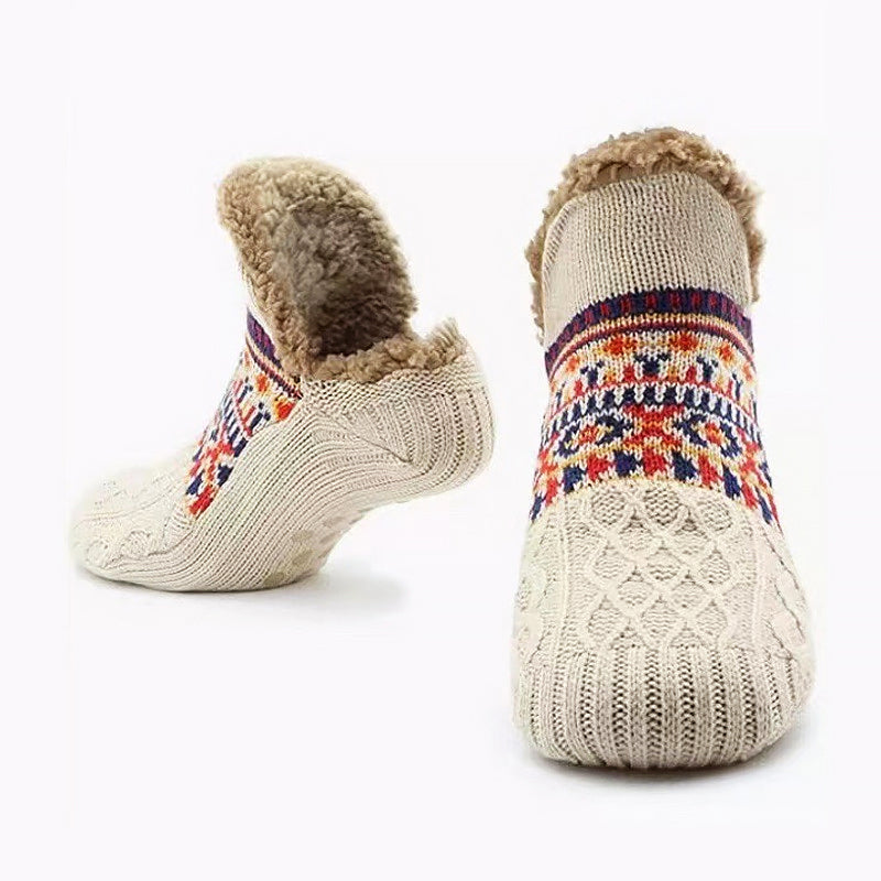 Men’s Winter Knit Slipper Socks with Lined Interior