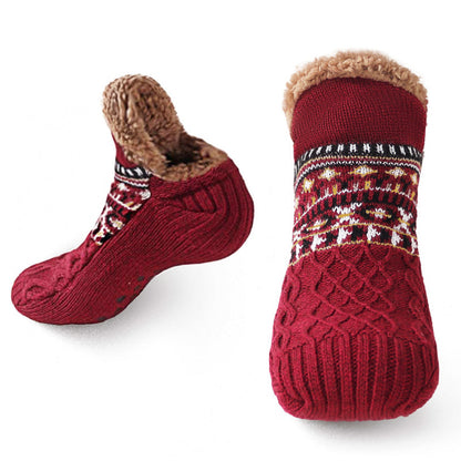 Men’s Winter Knit Slipper Socks with Lined Interior