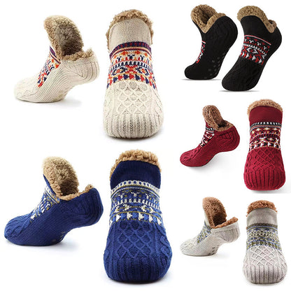 Men’s Winter Knit Slipper Socks with Lined Interior