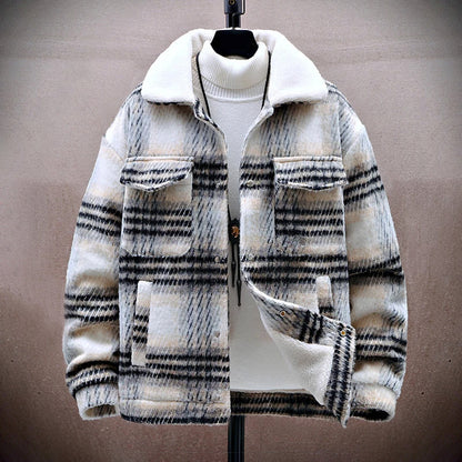 Men’s Winter Plaid Jacket with Fleece Inner Lining