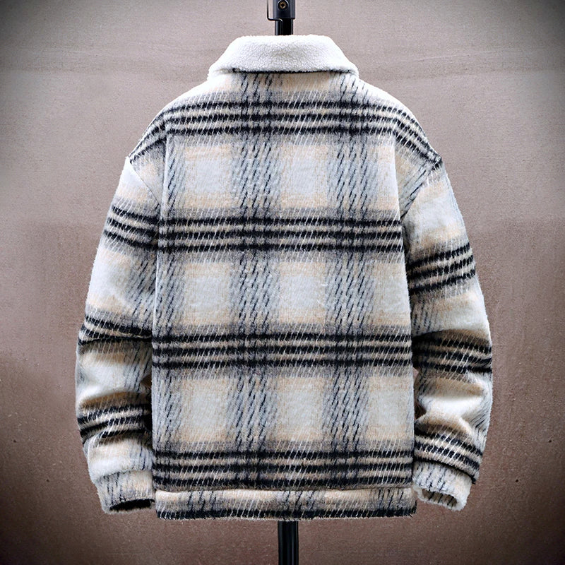 Men’s Winter Plaid Jacket with Fleece Inner Lining