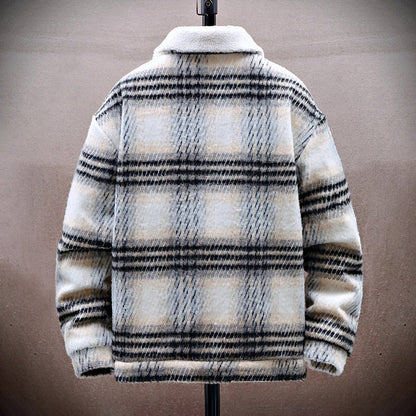 Men’s Winter Plaid Jacket with Fleece Inner Lining