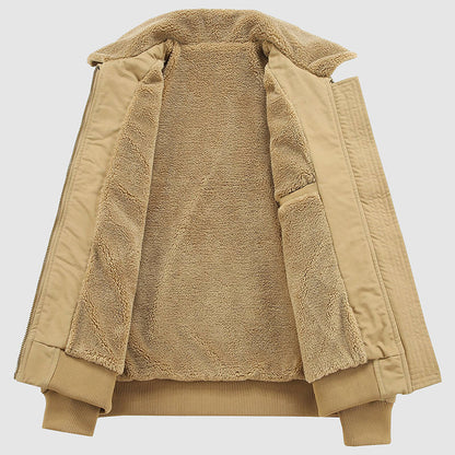 Men’s Winter Thick Cotton Jacket with Fleece Lining
